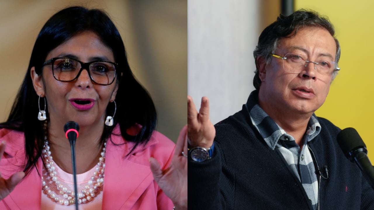 Delcy Rodríguez, presidenta encargada de Venezuela; y Gustavo Petro, presidente de Colombia.