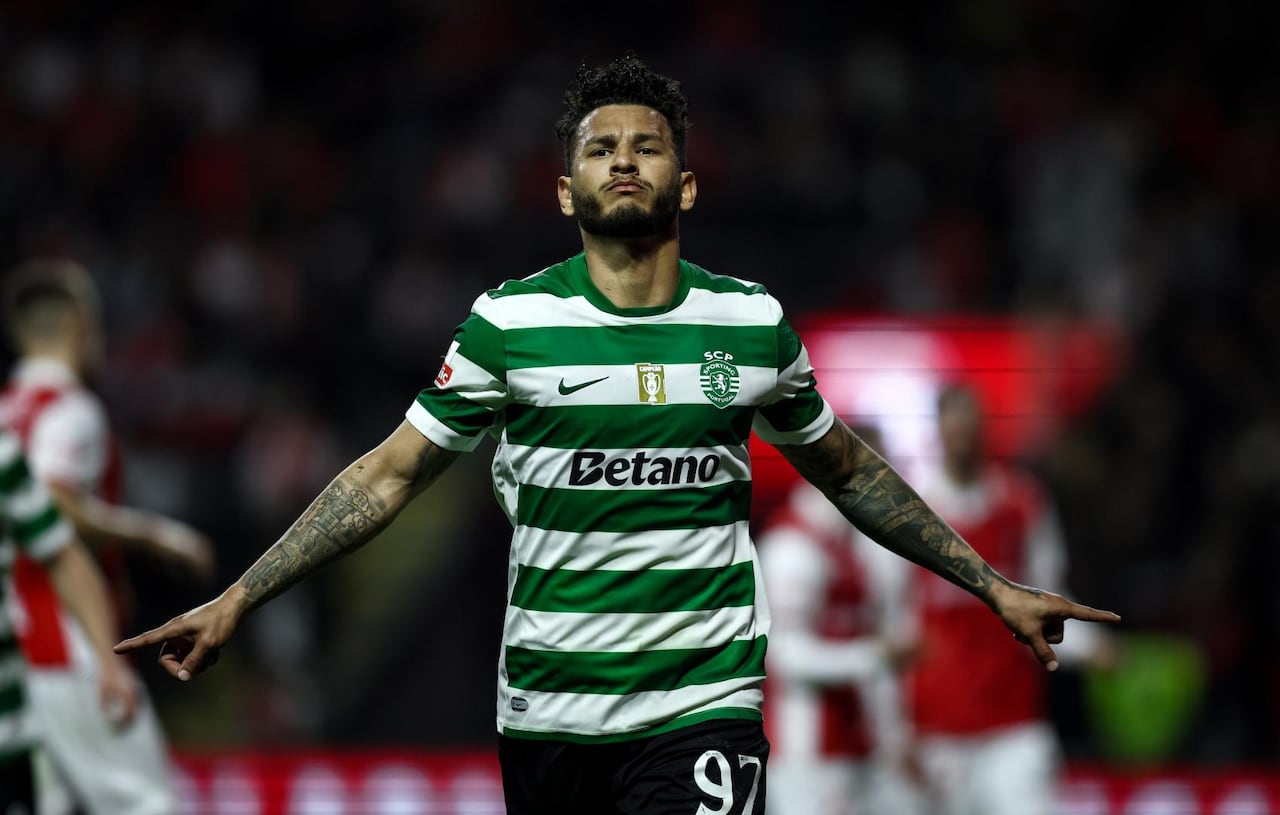 Luis Javier Suárez celebra su gol ante el Sporting Braga en la Liga de Portugal.