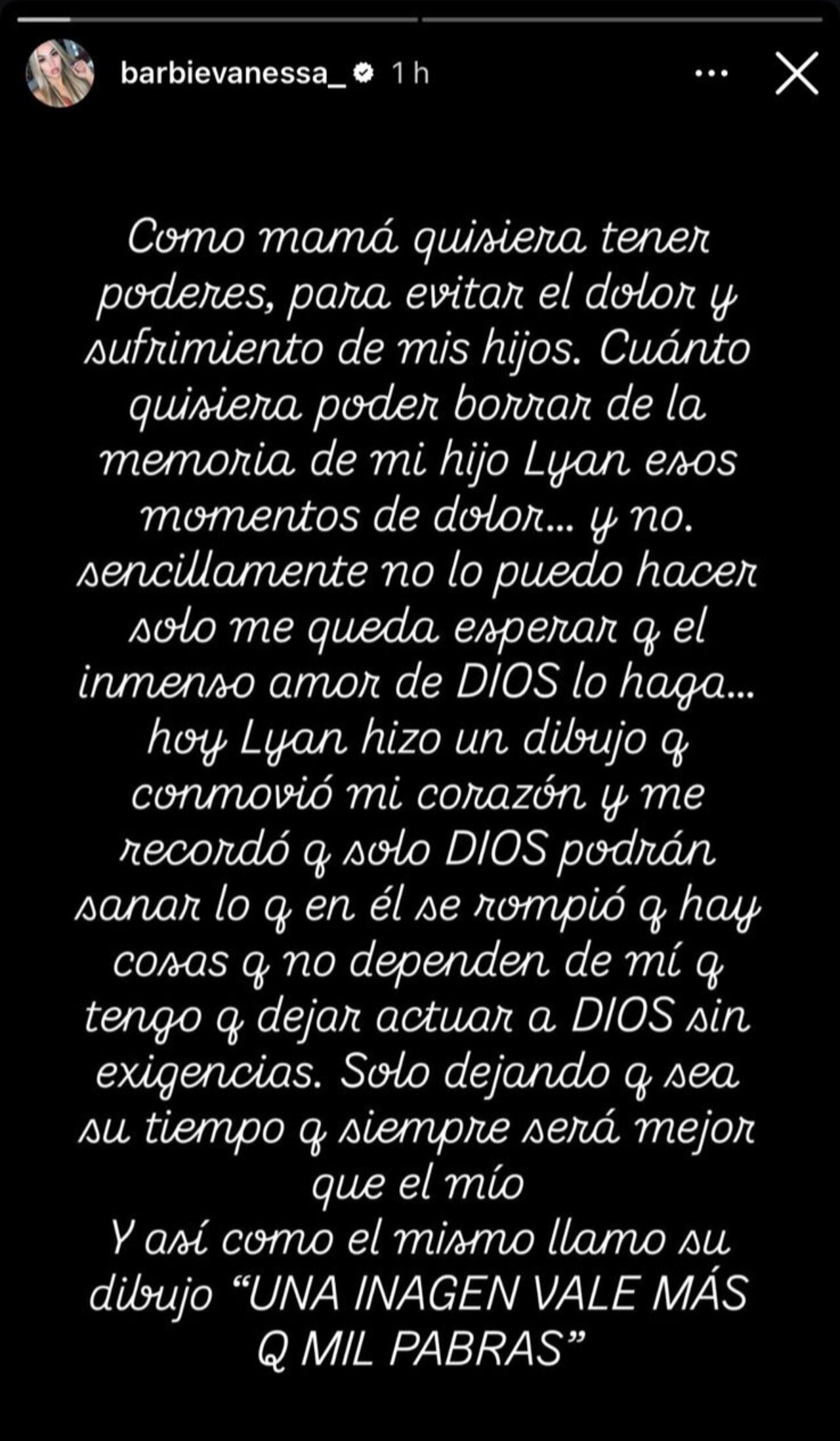 Este fue el mensaje que dejó Vanessa Bonilla.