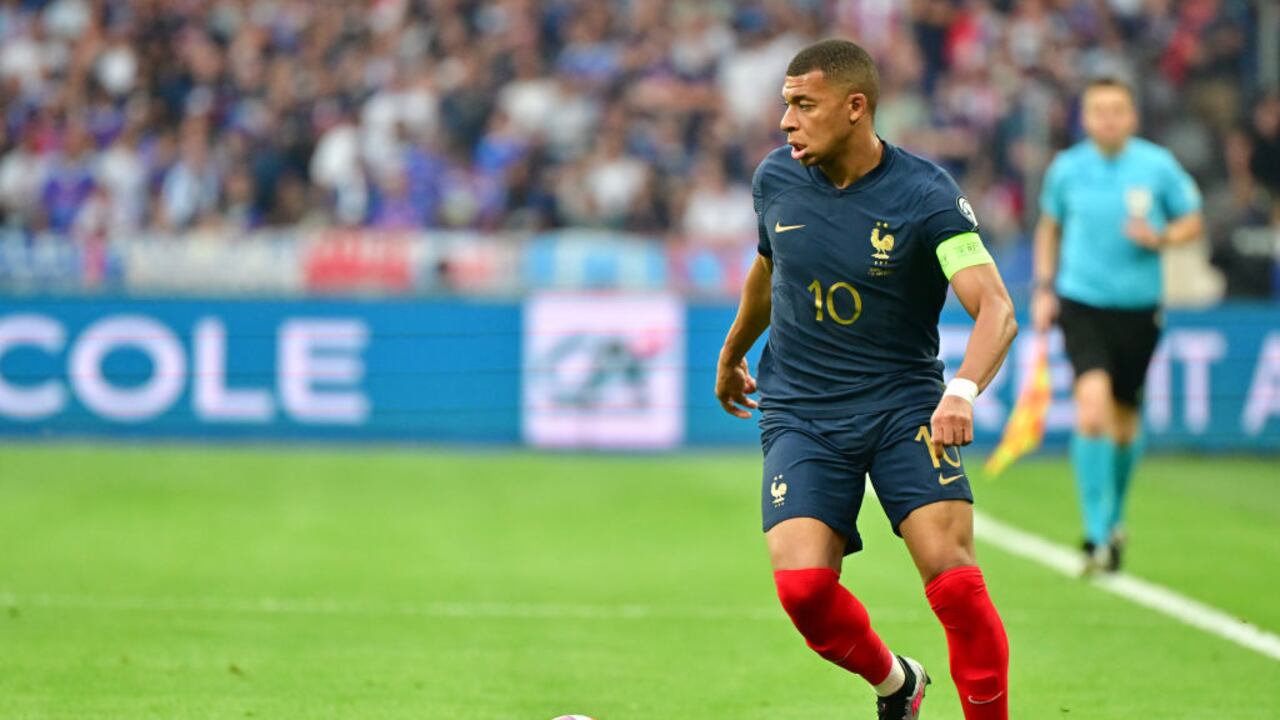PARIS, FRANCE - JUNE 19: Kylian Mbappé of France in action during the UEFA EURO 2024 Qualifying Round match between France and Greece at Stade de France in Saint-Denis, near Paris, France, on 19 June 2023. (Photo by Christian Liewig - Corbis/Corbis via Getty Images)