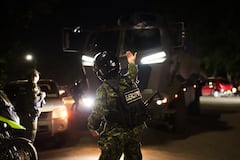 Dispositivo de seguridad Ejército Nacional, en el puente internacional Francisco de Paula Santander, en Cúcuta Norte de Santander.