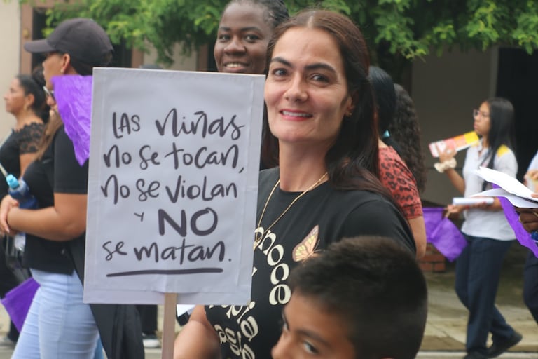 En el municipio de Miranda, Cauca, las mujeres no dudaron en salir a marchar para pedir más acciones para contrarrestar la violencia de género en esta partel del norte del departamento.