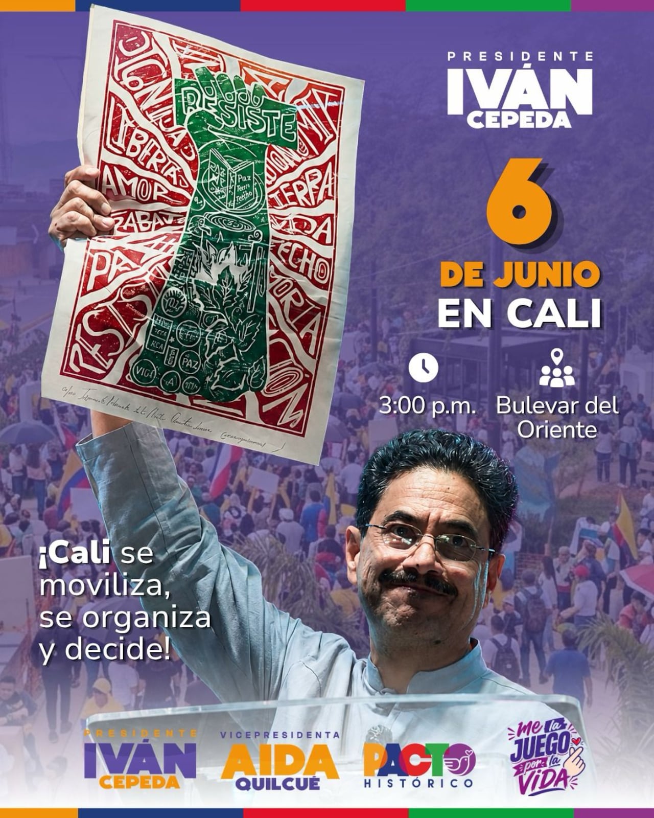 Iván Cepeda estará en Cali el sabado 6 de junio.