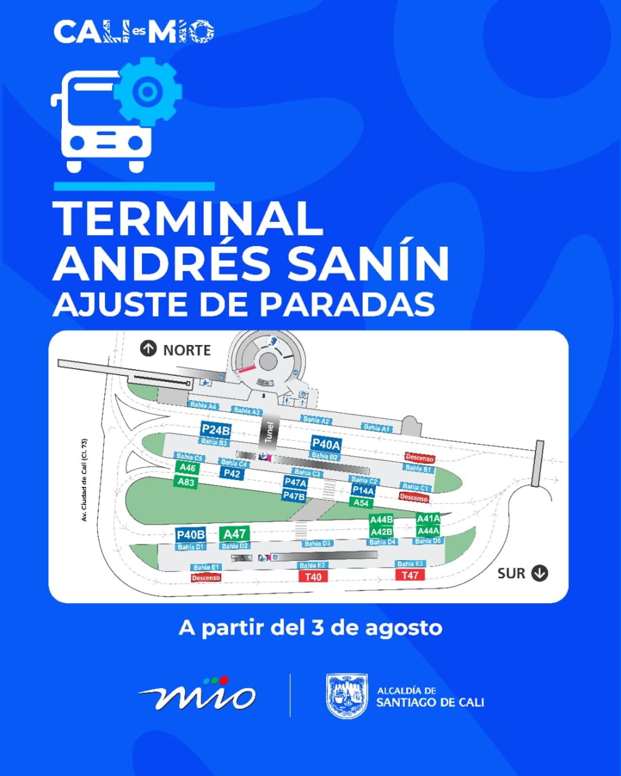 MIO reorganiza paradas en tres terminales para facilitar las conexiones y mejorar la movilidad de los usuarios
