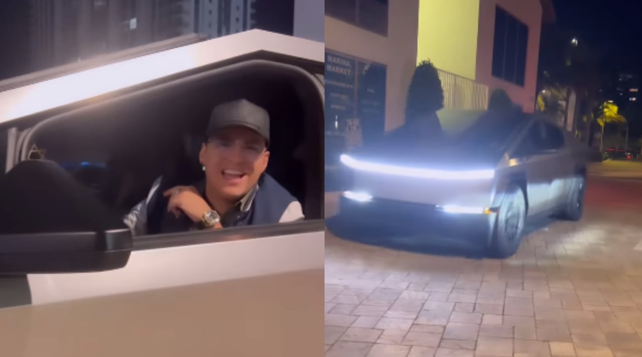 Yeison Jiménez presumió su Tesla Cybertruck.