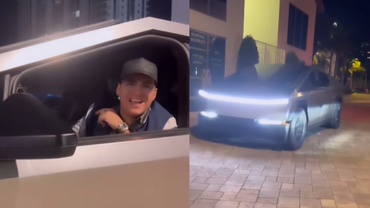 Yeison Jiménez presumió su Tesla Cybertruck.