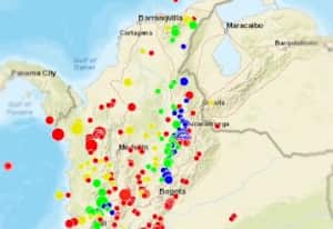 Temblores en Colombia