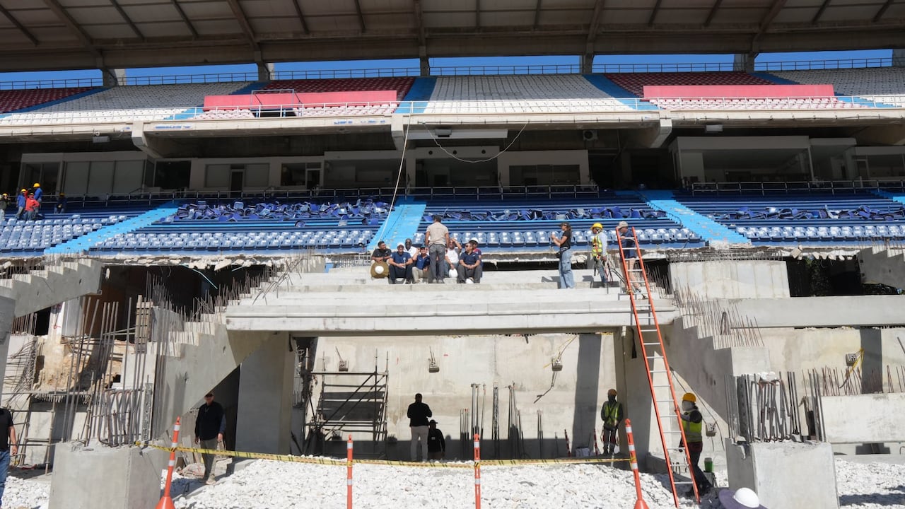 Imagen de la primera instalación de la nueva gradería que tendrá el Estadio Metropolitano Roberto Meléndez de Barranquilla.