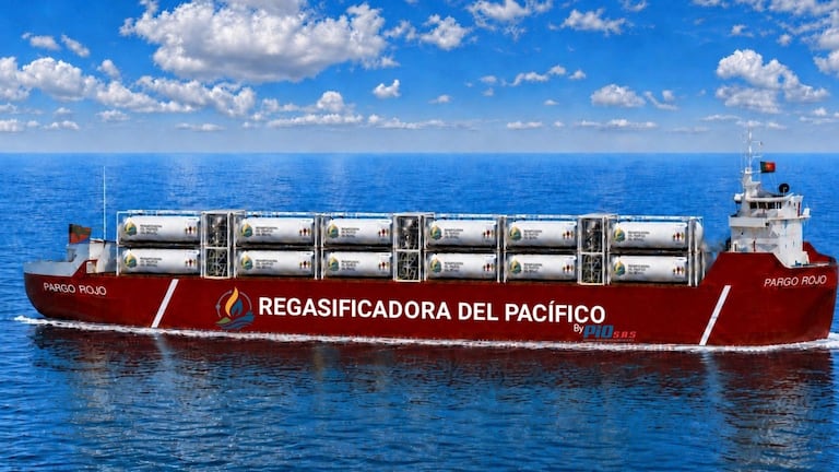 Barcaza de la regasificadora del Pacífico.