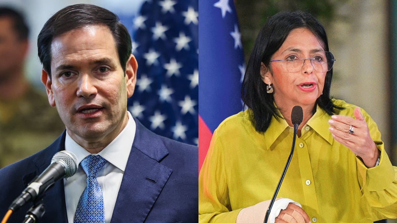 Marco Rubio, secretario de Estado de Estados Unidos, y Delcy Rodríguez, presidenta interina de Venezuela, en el centro de la tensión política tras la captura de Nicolás Maduro.