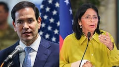 Marco Rubio, secretario de Estado de Estados Unidos, y Delcy Rodríguez, presidenta interina de Venezuela, en el centro de la tensión política tras la captura de Nicolás Maduro.