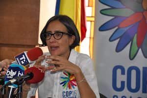 Cali: Rueda de prensa y mesa de dialogo de la Ministra de medio ambiente tema COP16. foto José L Guzmán. EL País