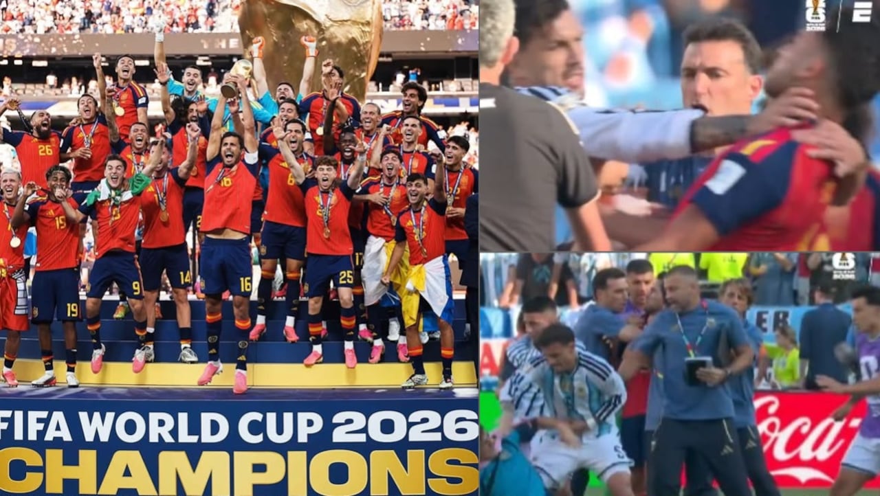 Celebración de España terminó en enfrentamiento con jugadores argentinos tras la final del Mundial