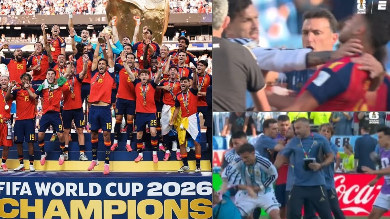 Celebración de España terminó en enfrentamiento con jugadores argentinos tras la final del Mundial