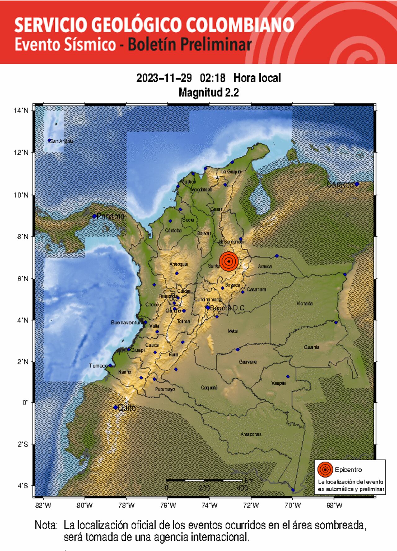 Temblor sacudió a Colombia