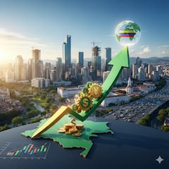 Según el Dane, la economiá colombiana creció 3% en 2025. Foto: creado por gemini IA