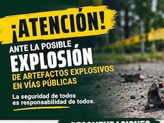 Explosión de una vía rural del municipio de Suárez, Cauca. No se presentaron heridos o víctimas mortales.