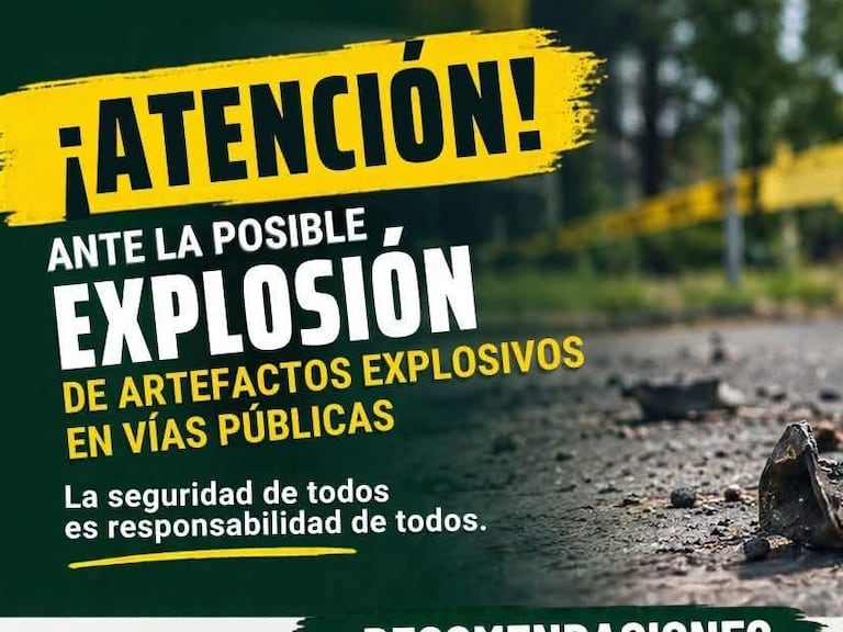 Explosión de una vía rural del municipio de Suárez, Cauca. No se presentaron heridos o víctimas mortales.
