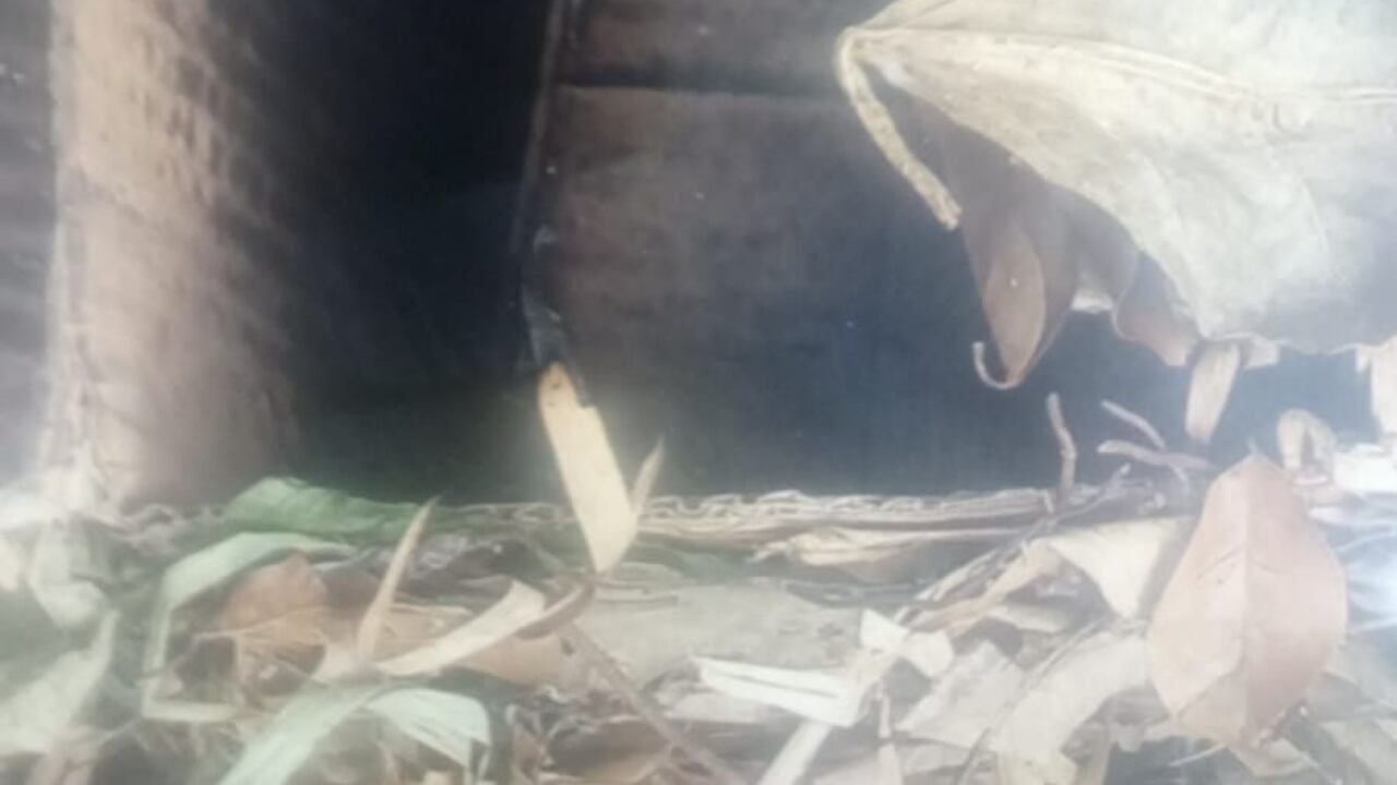 Esta es la caja que explotó con pólvora en La Rivera.