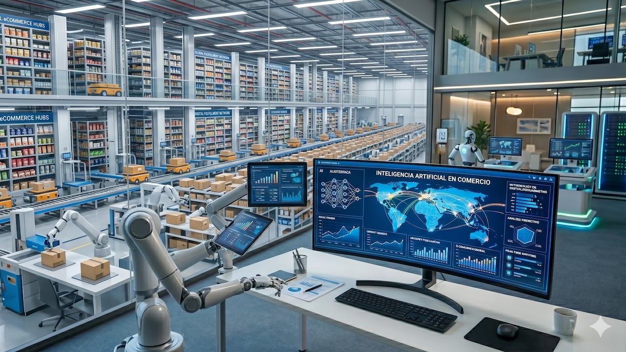 El uso de la IA en el comercio también es una herramienta que el sector usa para lograr mejores resultados: foto creada con IA.