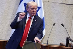 Donald Trump, durante su discurso en el Parlamento israelí, donde afirmó que “la larga y dolorosa pesadilla ha terminado” tras el acuerdo de alto el fuego en Gaza.