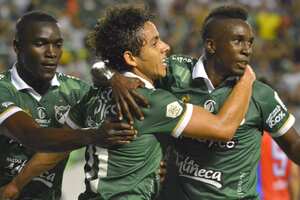 Daniel Mantilla celebró su primer gol con el Deportivo Cali, en la Liga I-2023.