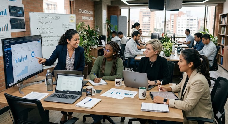 En Colombia aún existe una brecha significativa entre hombres y mujeres en el mercado laboral. Foto creada con Gemini IA