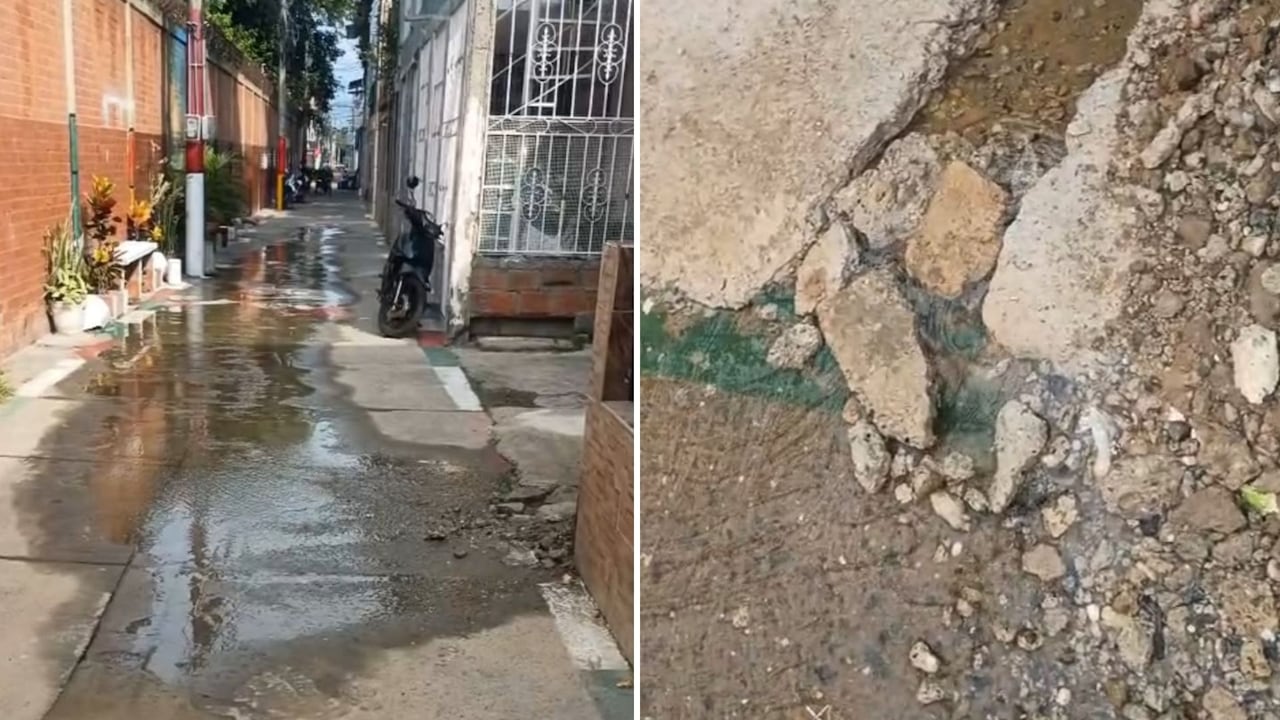 La fuga de agua fue reportada por habitantes del barrio Decepaz, quienes aseguran que el daño permanece sin reparación desde hace ocho días.