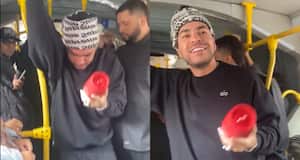 Ryan Castro se subió a cantar en TransMilenio y presentó su primer álbum.