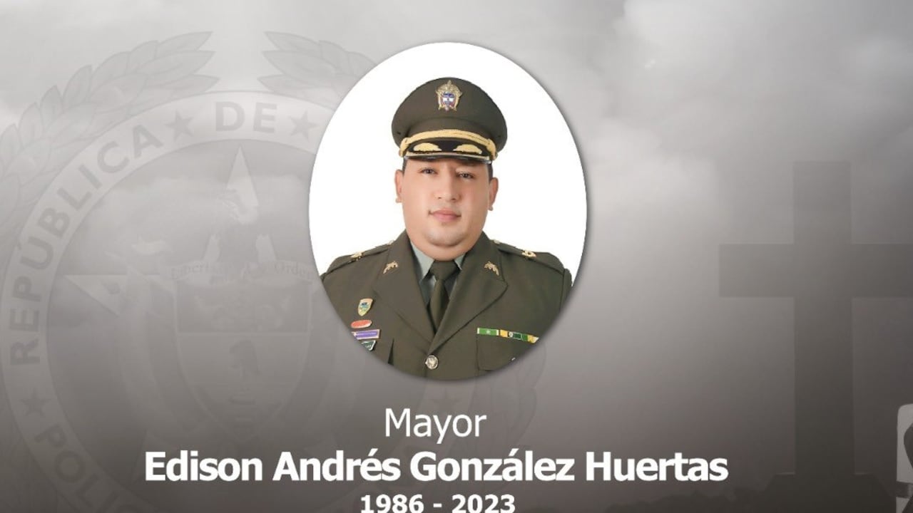 Mayor Edison Andrés González, Comandante de la Policía de El Tarra, asesinado por un francotirador en la región del Catatumbo, Norte de Santander.