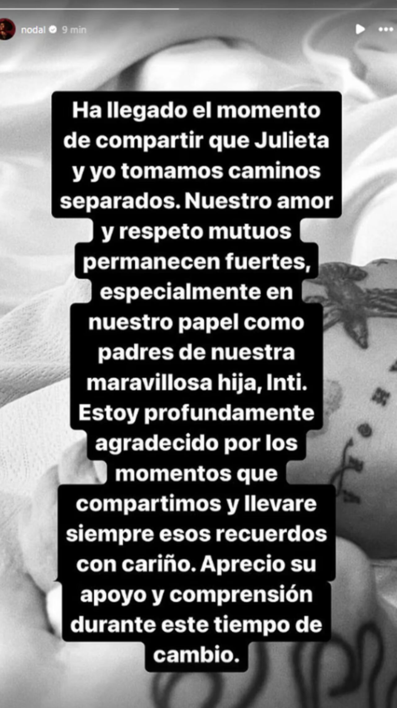 Mensajes de ruptura de Nodal y Cazzu