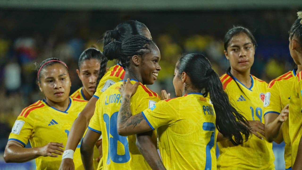 Imagen del partido entre Colombia y Chile por la fecha 6 de la Liga de Naciones Femenina.