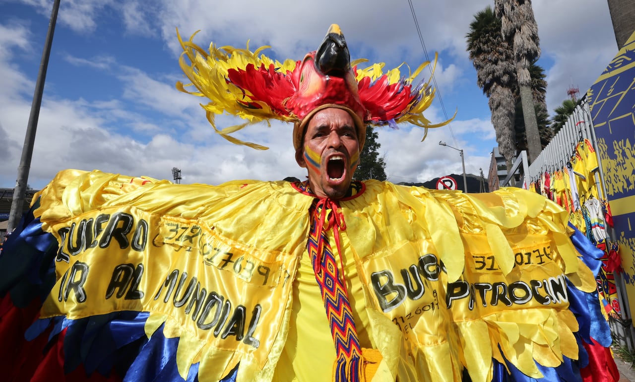 Hinchas de la Selección Colombia, en los alrededores del Estadio el Campín