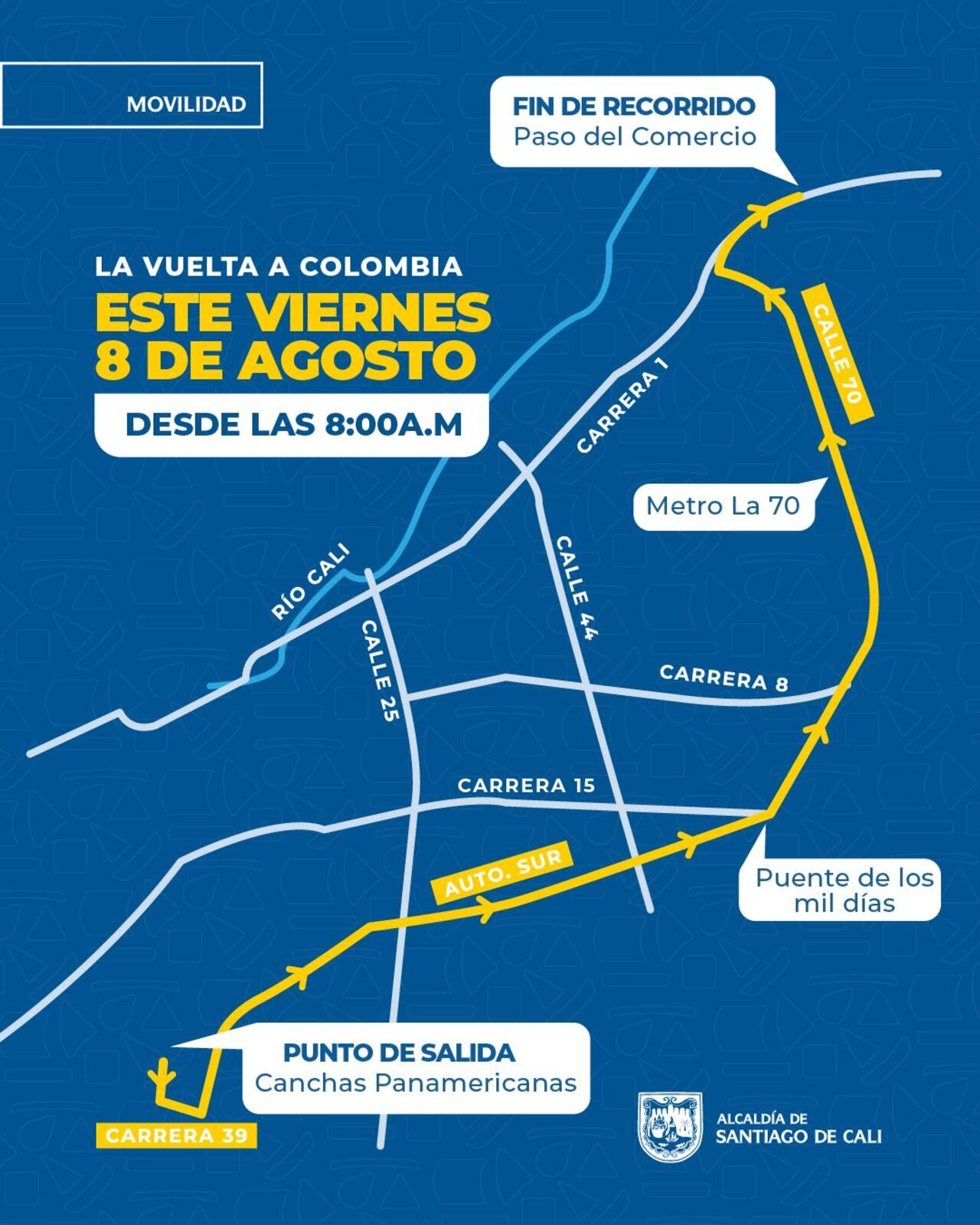 Cierres viales por la Vuelta a Colombia