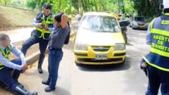 El guarda de movilidad lesionado recibe acompañamiento antes de su traslado a la clínica.