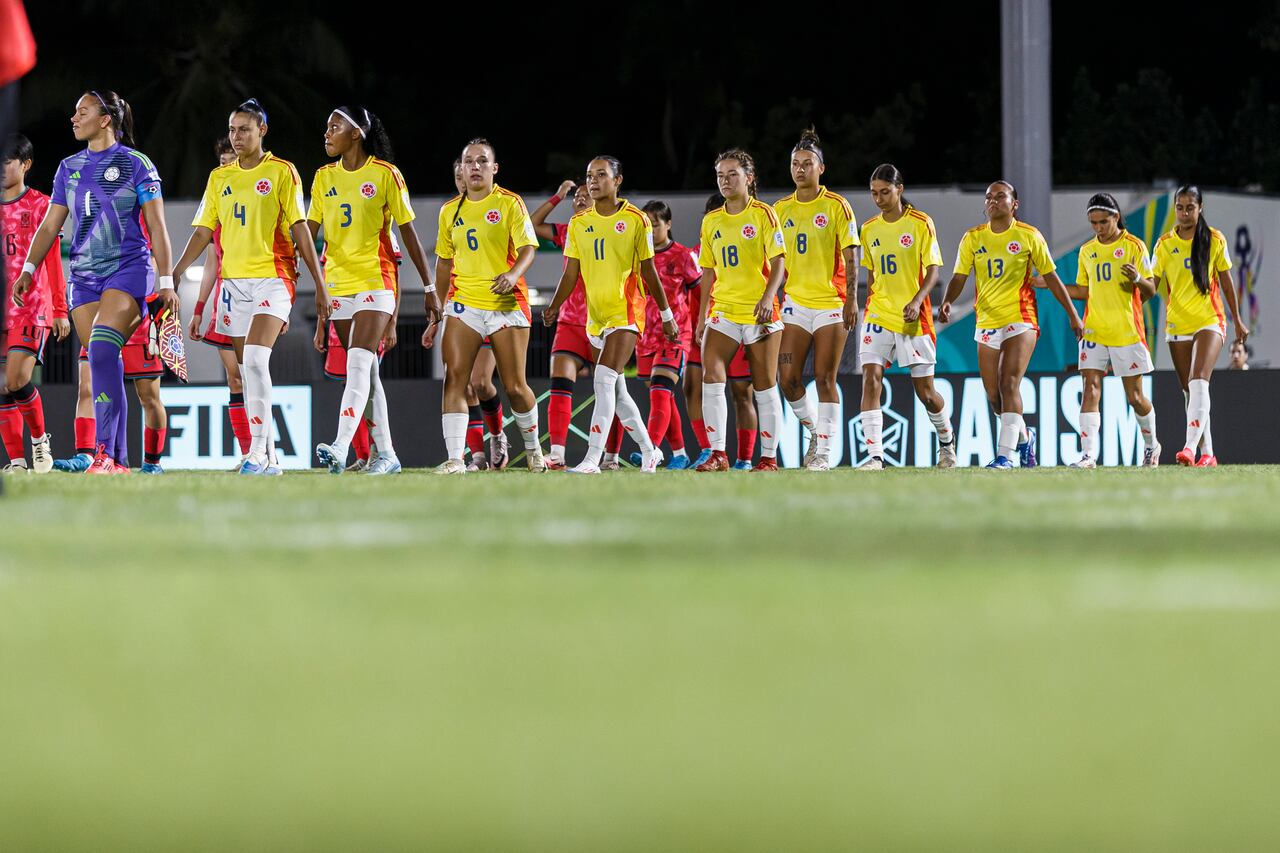 Colombia durante el debut mundialista Sub-17 Femenino ante Corea del Sur