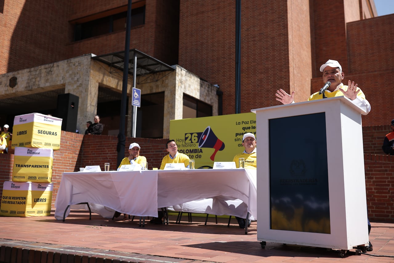 El procurador general, Gregorio Eljach, durante el lanzamiento de la campaña Paz Electoral.