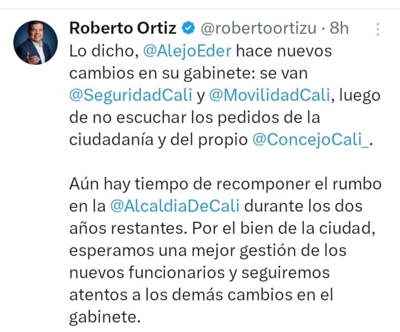 Así reaccionó el concejal Roberto Ortiz a la salida de los funcionarios.