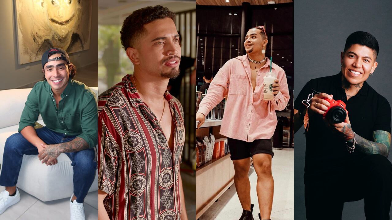 De izquierda a derecha, los creadores de contenido: Felipe Saruma, 'El Chonto', Camilo 'El Tips', Sebastián Moreno.