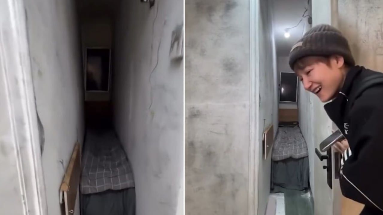 Turista exhibe cuarto diminuto en China que apenas permite entrar