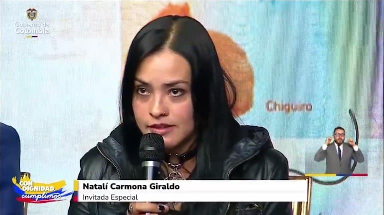 Natalí Carmona fue presentada en una transmisión oficial del Gobierno Nacional como una testigo de fraude electoral.