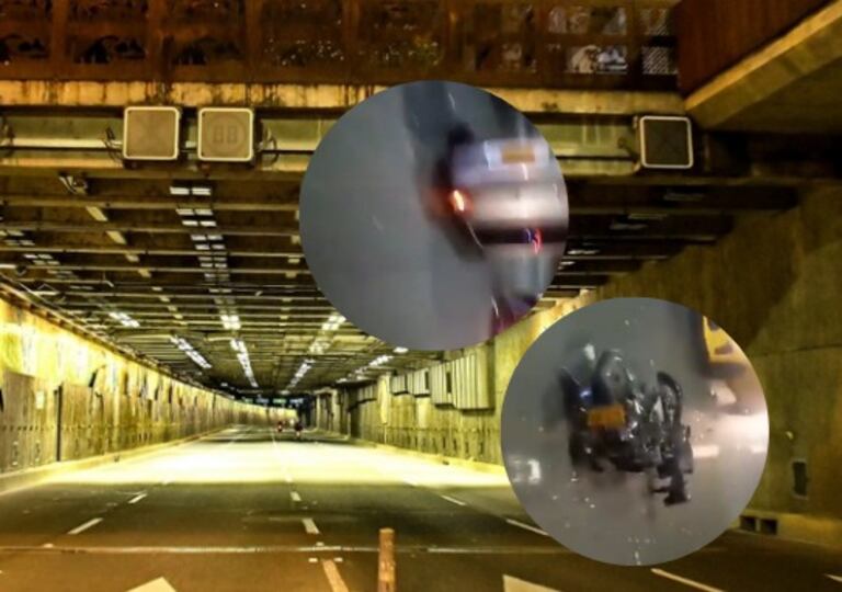 Fatal accidente en el túnel Mundialista de Cali en la madrugada de este sábado, 8 de noviembre.