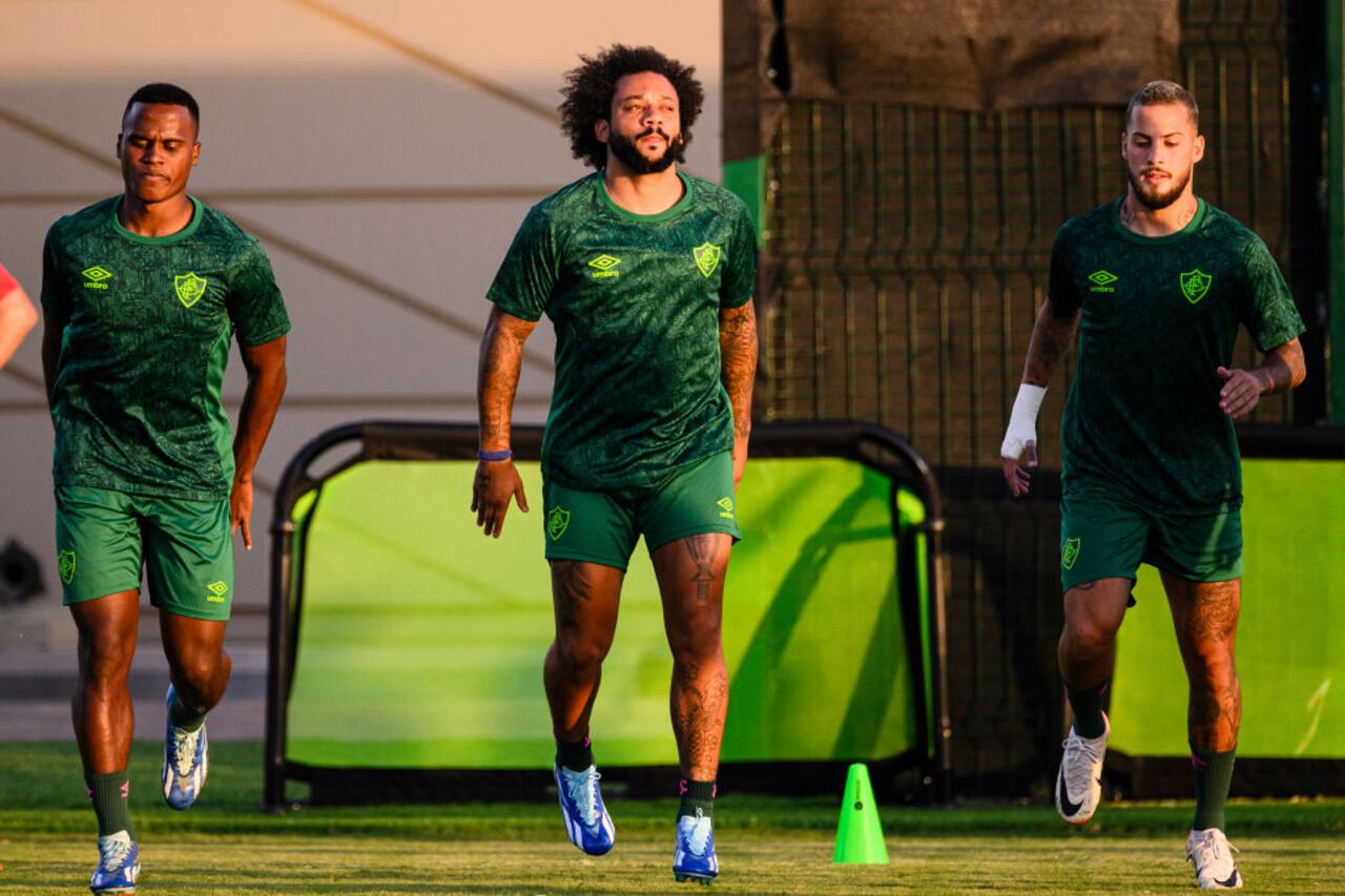 JEDDAH, SAUDI ARABIA - DECEMBER 17: Marcelo Vieira of Fluminense warming up with his teammates during Fluminense Training Session on December 17, 2023 at King Abdullah Sports City in Jeddah, Saudi Arabia. (Photo by Marcio Machado/Eurasia Sport Images/Getty Images)