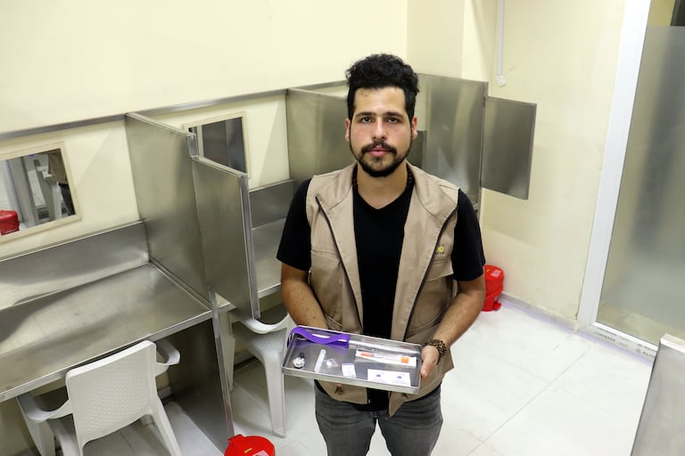 Centro de Atención Móvil a la Drogadicción de la Secretaría de Salud de Cali en el barrio Sucre.