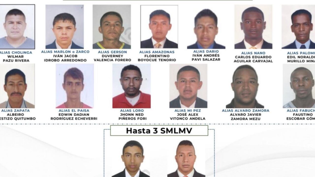 Estos son los hombres más buscados en el Cauca por acciones violentas contra líderes y firmantes de paz.