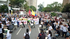 Los manifestantes dieron inicio a la jornada de movilizaciones.