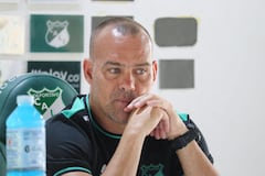 Rafael Dudamel en su primera rueda de prensa durante la segunda etapa como DT del Deportivo Cali.