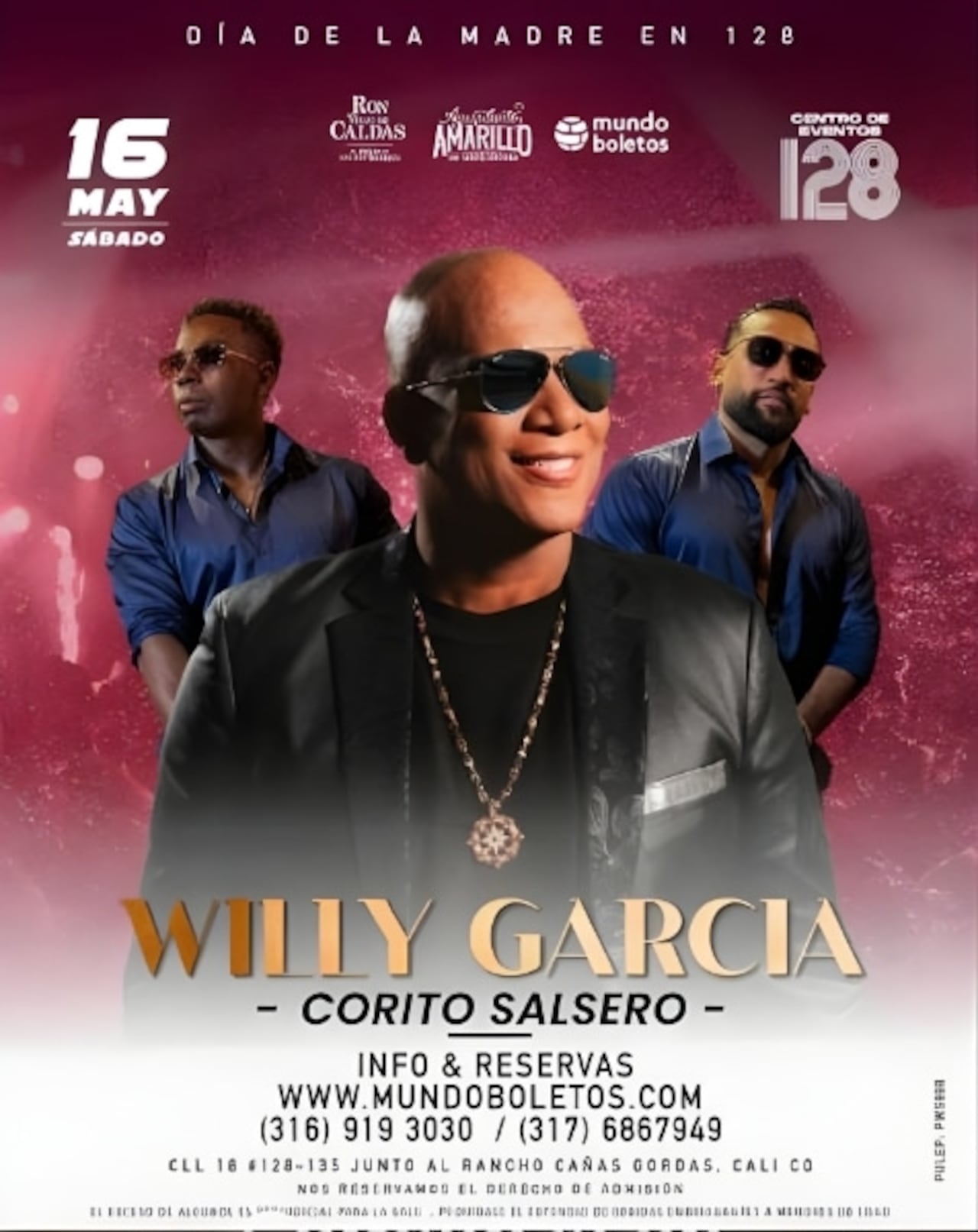 Uno de los eventos destacados es la presentación del salsero Willy García, quien tendrá un show especial en el 128 Club.
