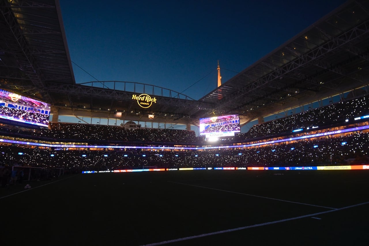 Miami, Fl, julio 14 de 2024. Ambiente dentro del Hard Rock Stadium, previo al partido de argentina vs. Colombia por la final de la Copa América, USA 2024 (Colprensa - Cristian Álvarez)