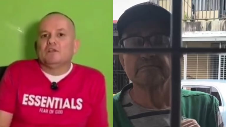 Profesor Franklin Gamboa y don Luis Felipe, vendedor de panela.
